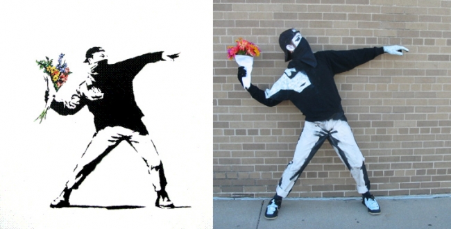 Banksy - Flower Chucker costume